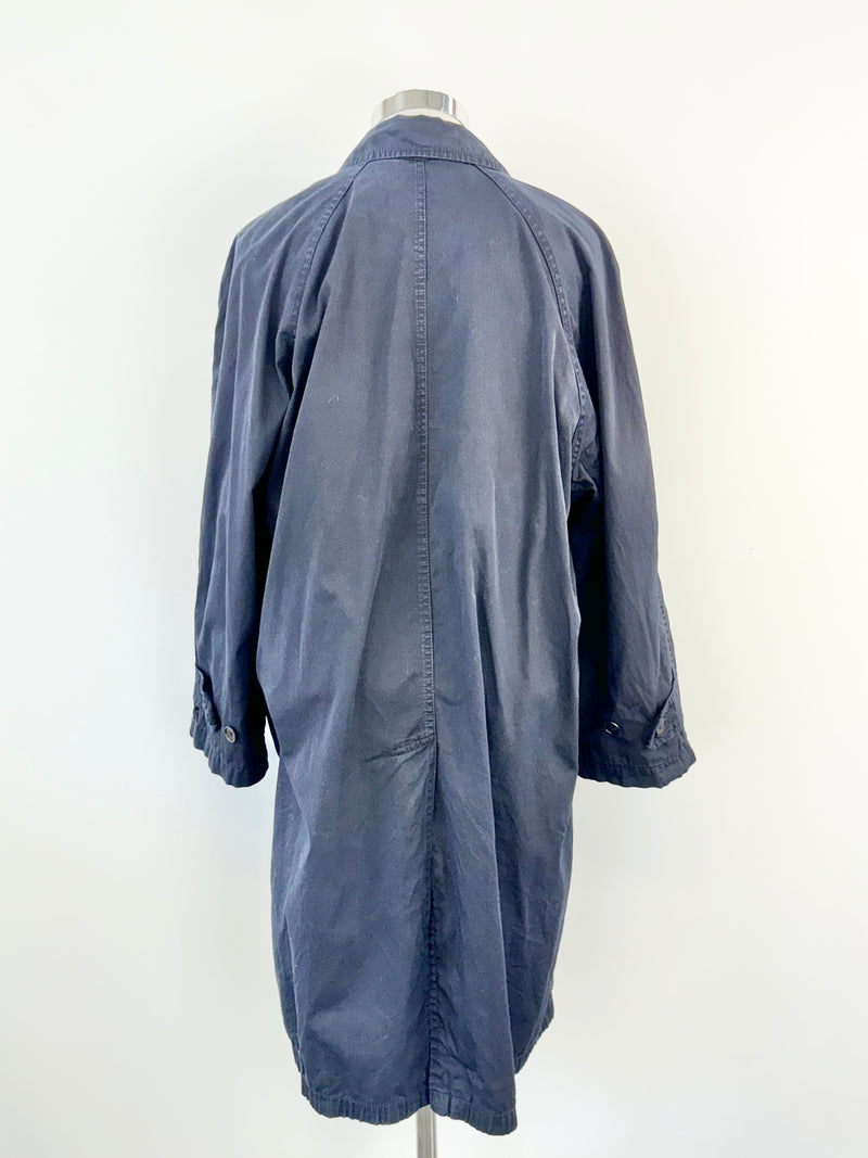 Vintage Valentino Jeans Navy Cotton Trench Coat - AU10