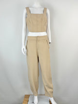 Dot. the Label Beige Crop Top & Pants Set - AU10