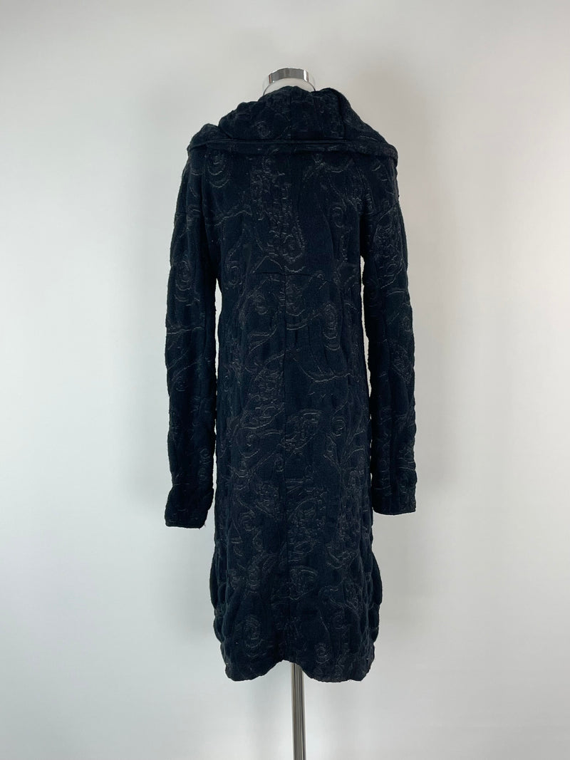 Transit Par-Such Black Floral Knit Coat - AU10