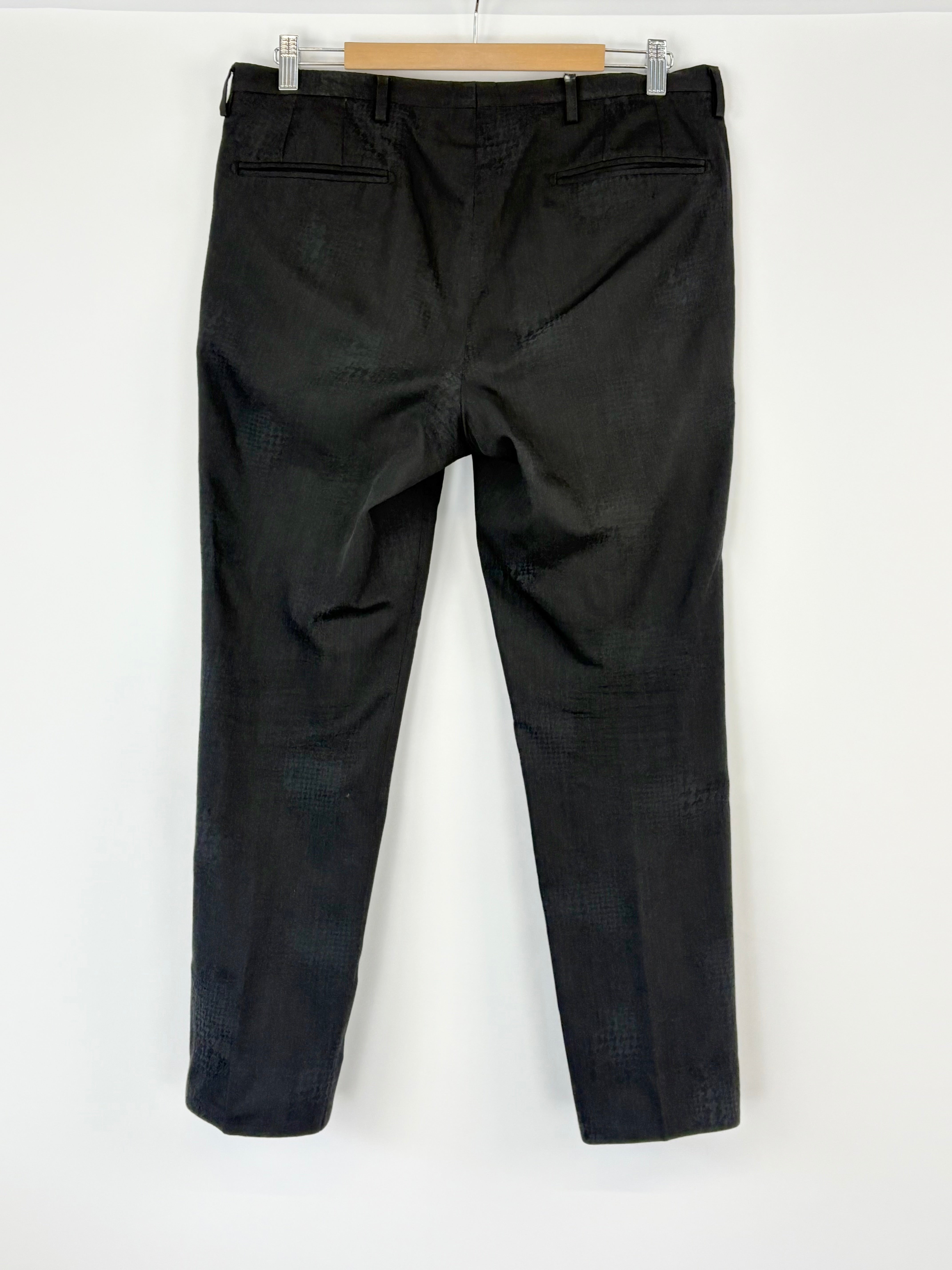 Kenzo Black Wool-Blend Textured Trousers - 46