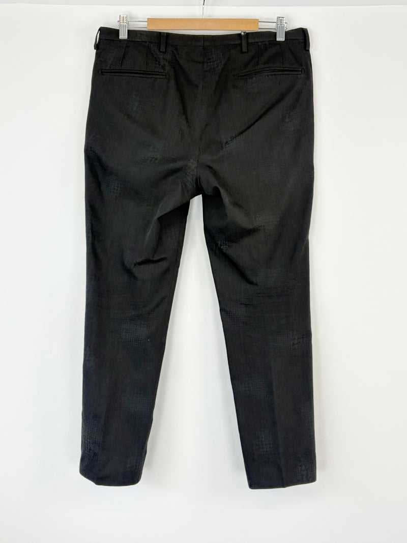 Kenzo Black Wool-Blend Textured Trousers - 46