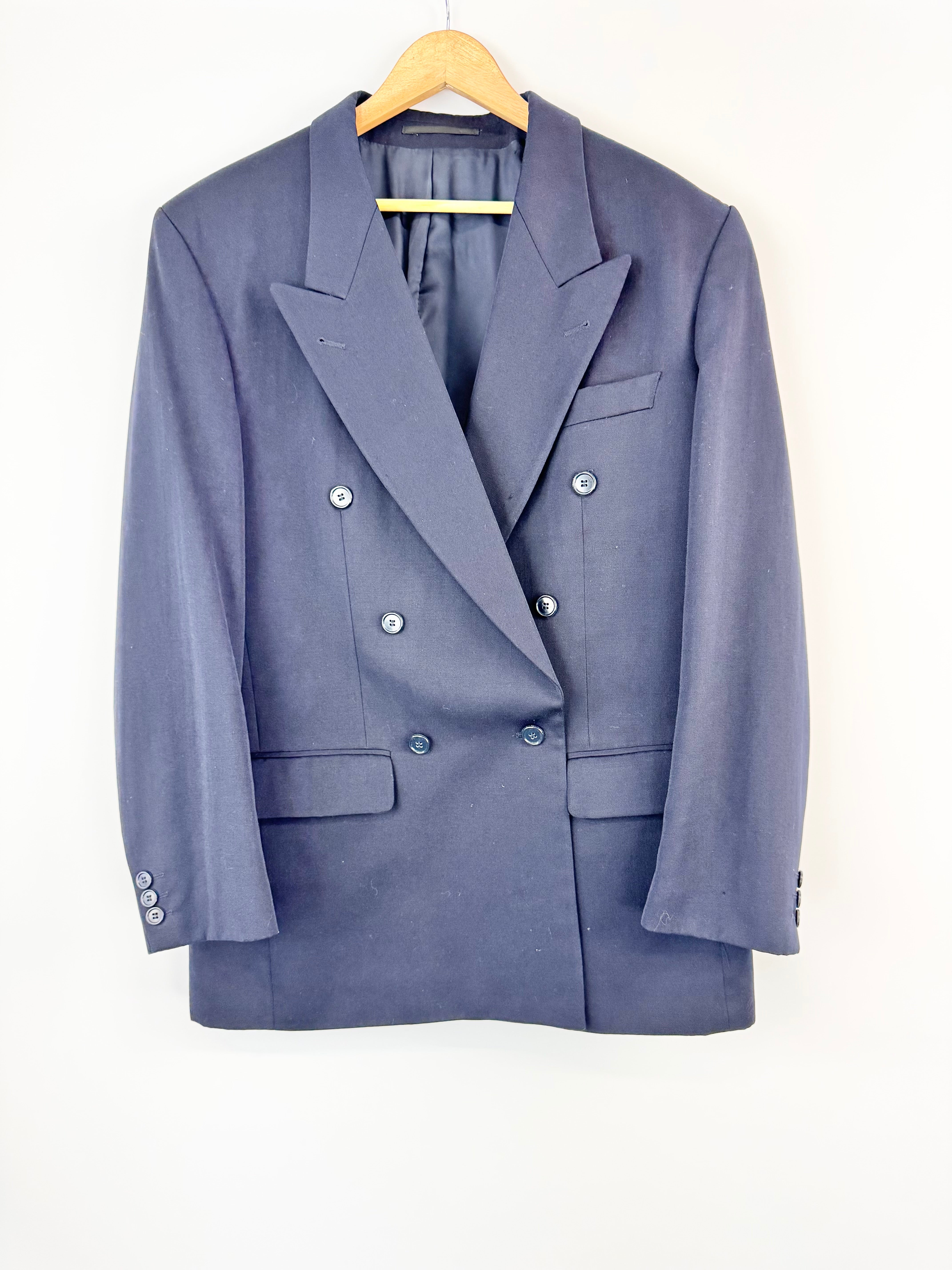 MFW HC Studio Dark Blue Wool Double Breasted 2 Pce Suit - 102/89