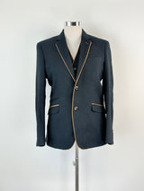 Cavani Navy Blue Waistcoat & Blazer Set - 52R