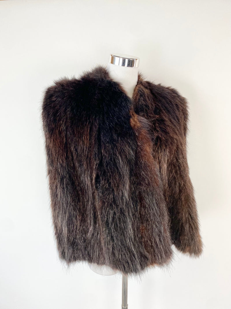 Vintage Brown Fur Cape - AU8