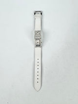 D&G White Leather 'DG' Crystal Embellished Watch