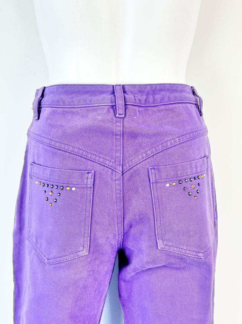 Paloma Wool Iris Purple Mid-Rise Straight Leg Jeans - 36