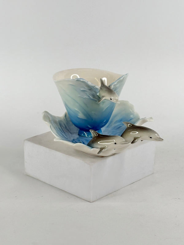 Franz Collection Jumping Dolphins Tea Cup & Saucer Set