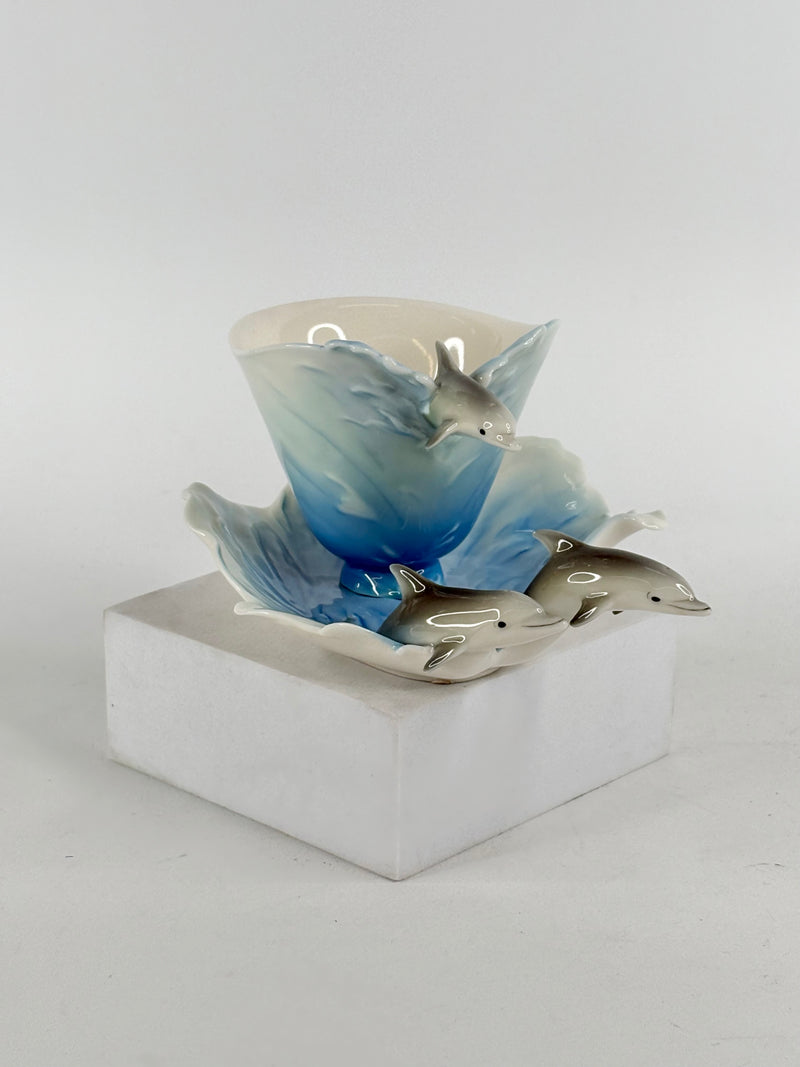 Franz Collection Jumping Dolphins Tea Cup & Saucer Set