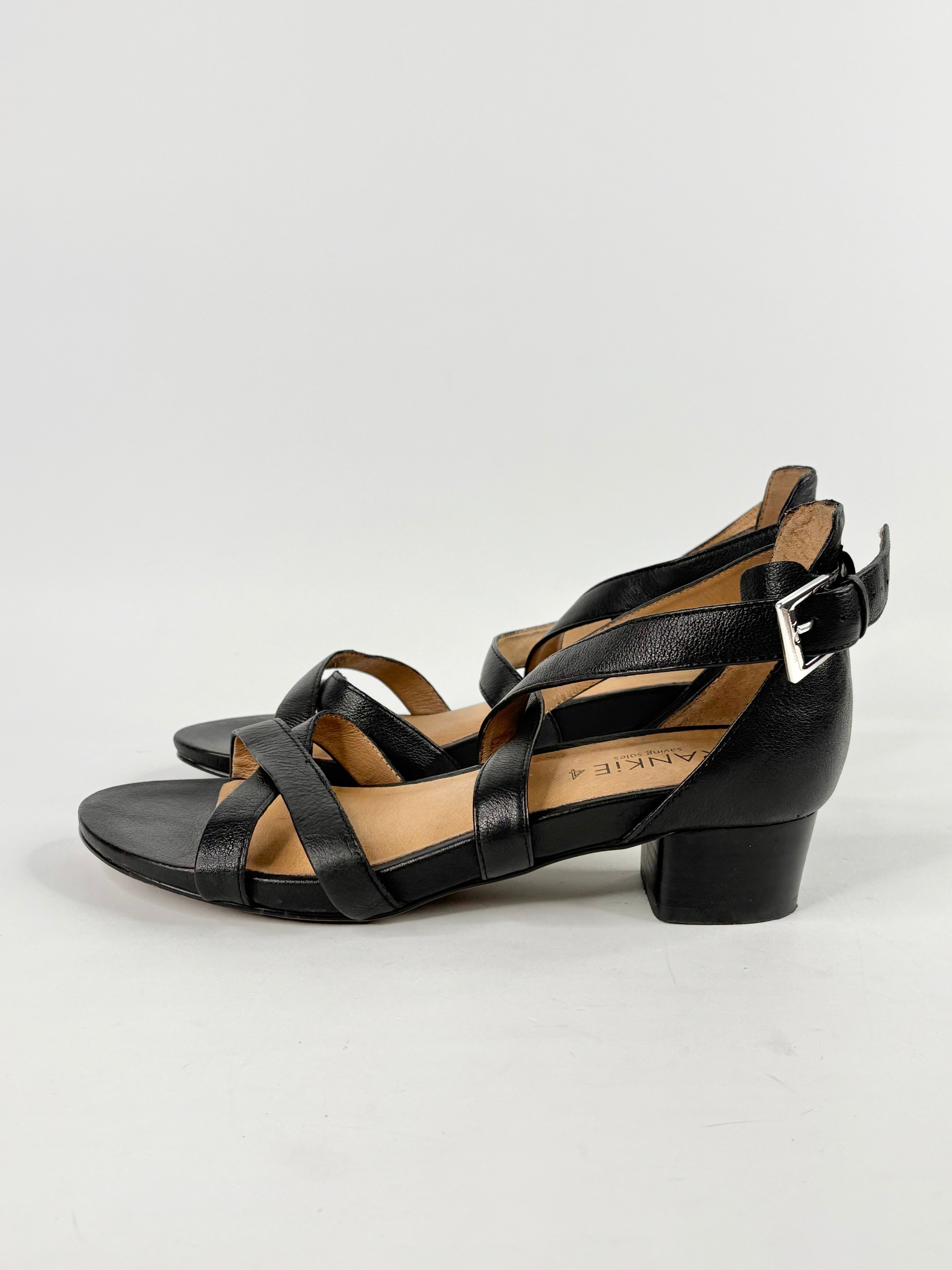 Frankie4 Black Leather Sandals - EU41
