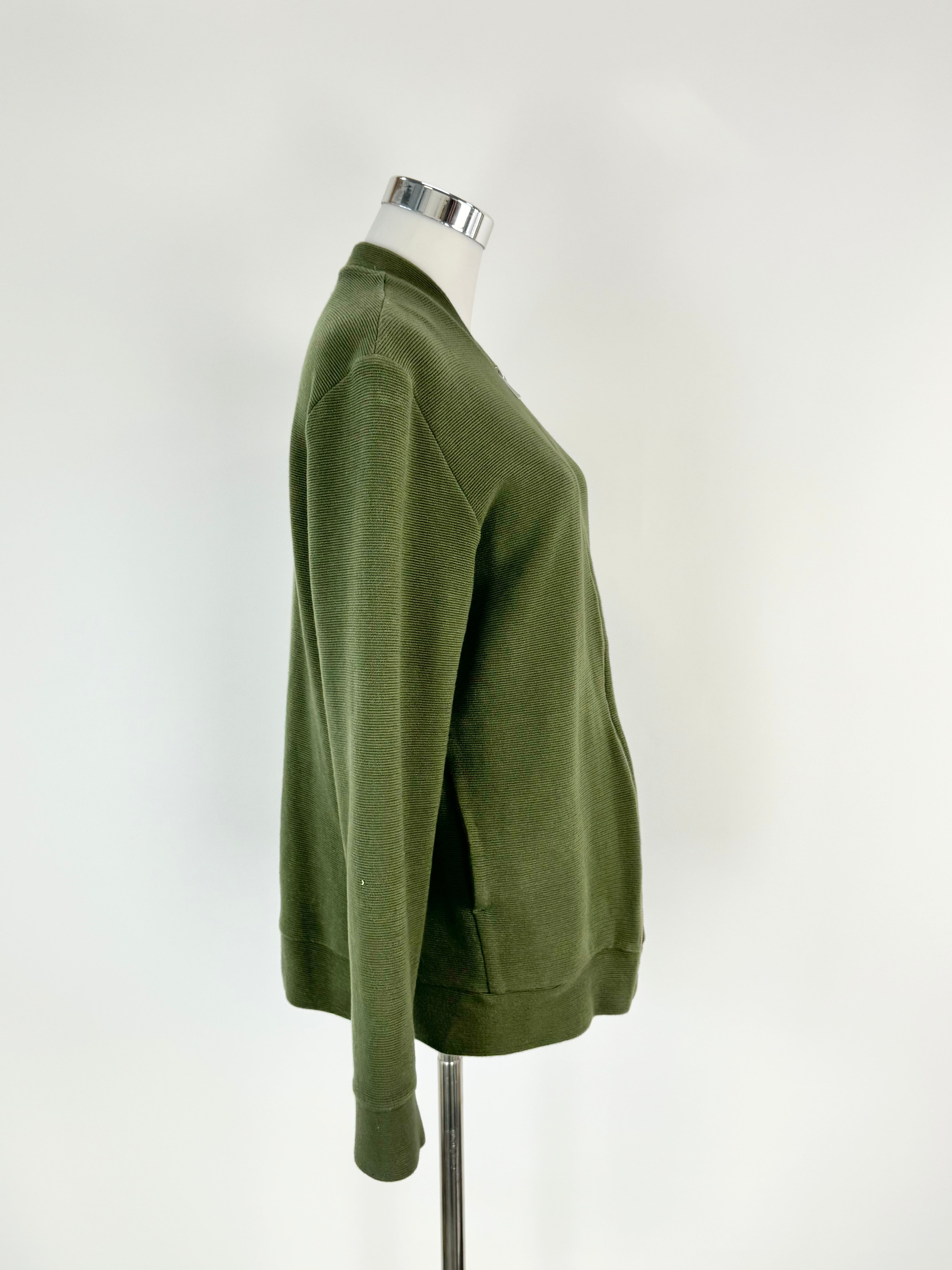 Cos Ribbed Green Zippered Fabric Jacket - AU12