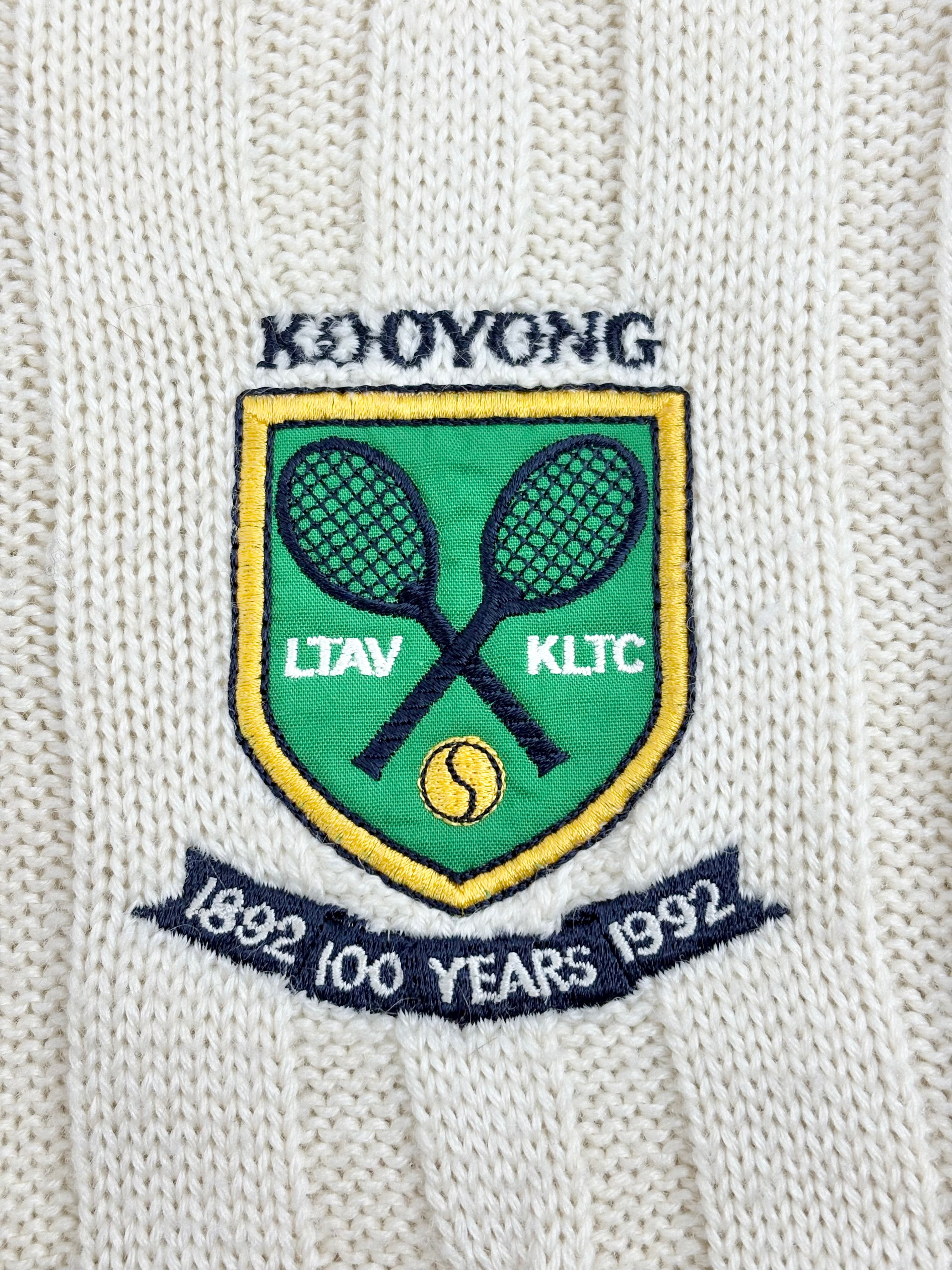 1992 Vintage Centenary Kooyong Tennis Club Cable-Knit Sweater - XL
