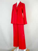 Husk Red Textured-Linen Blazer & Pants Set - AU8