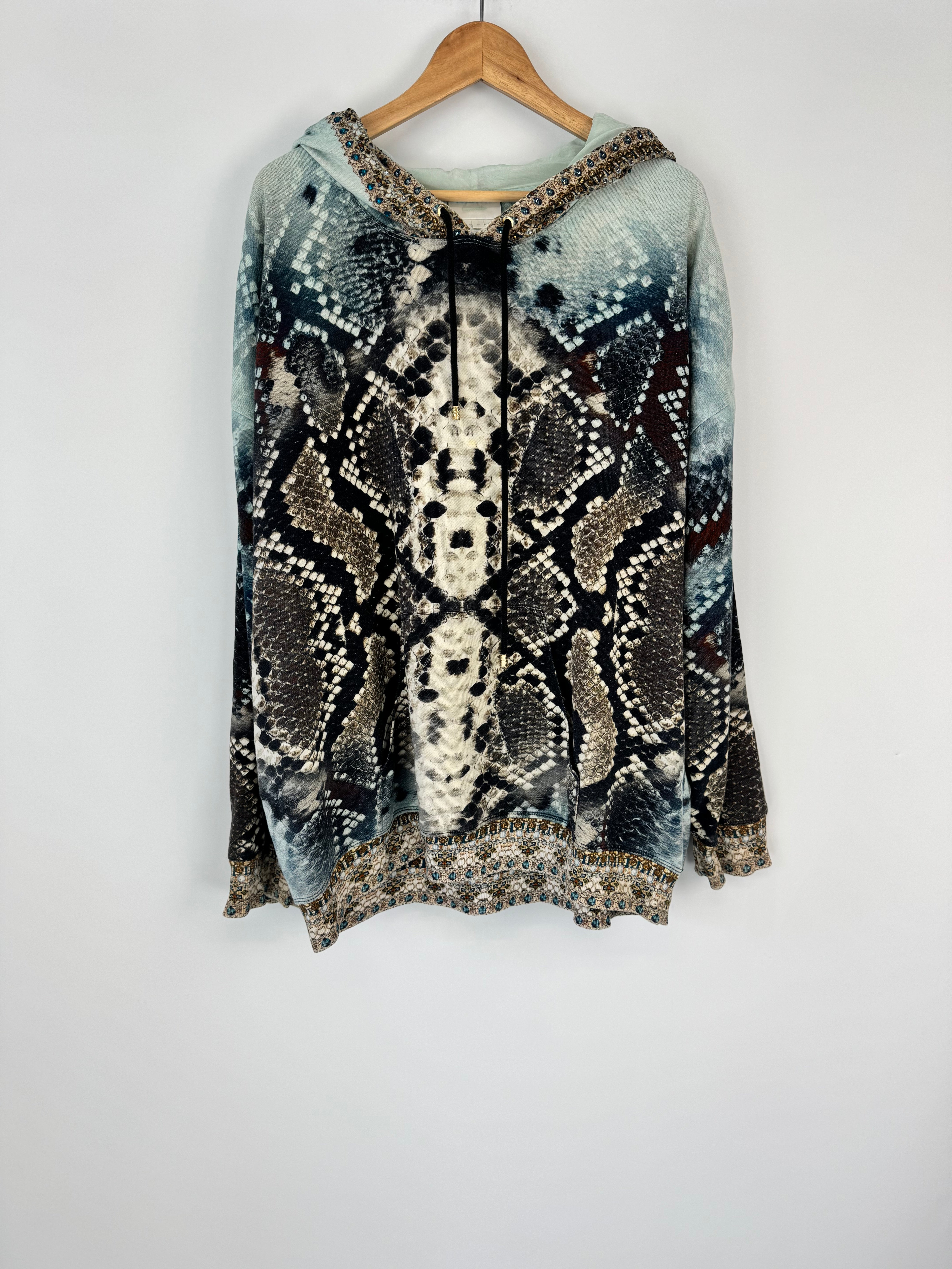 Camilla Reptile Scale Crystal Studded Hoodie - AU10/12