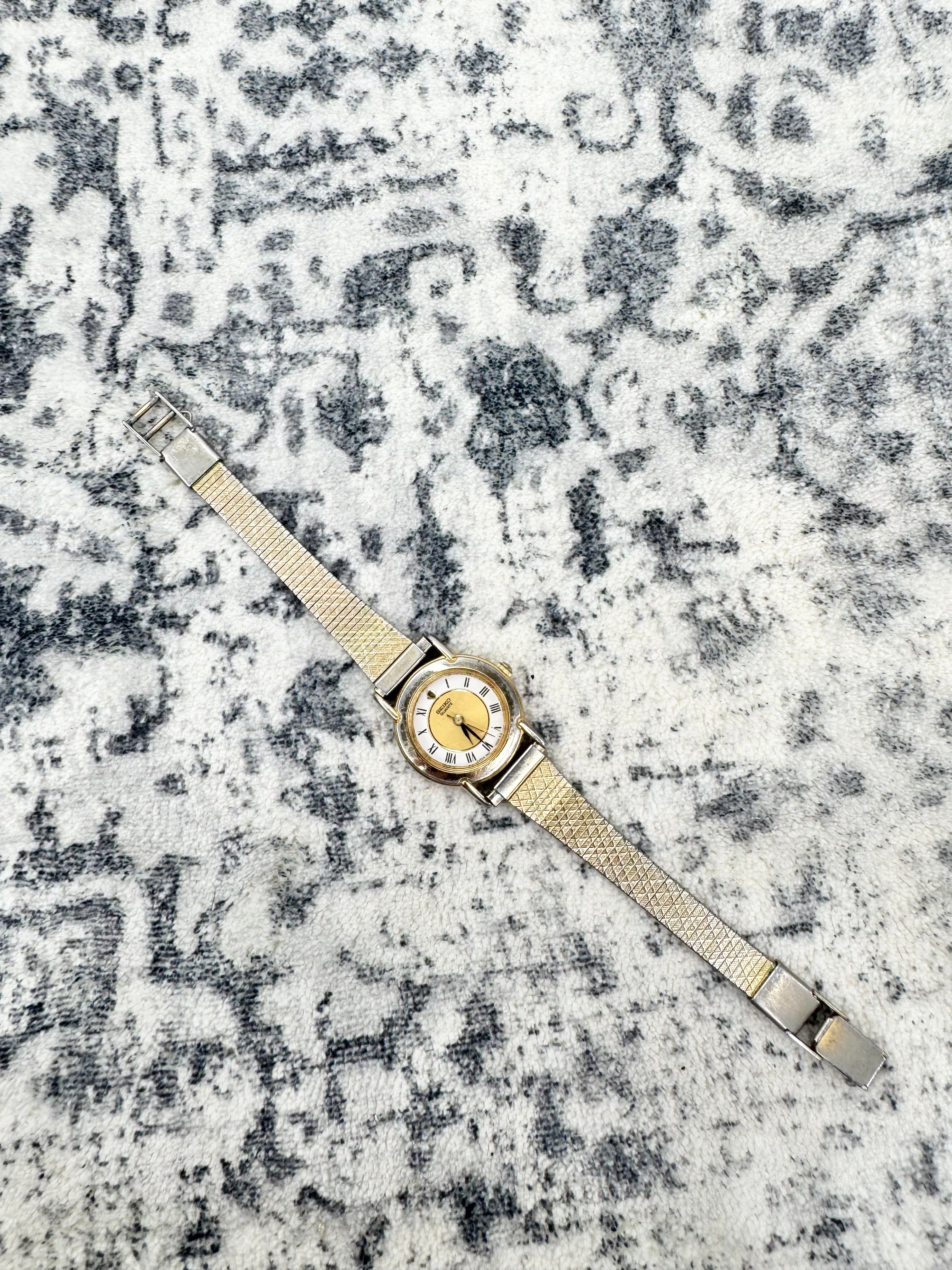 Vintage Seiko Duo Tone Roman Numeral Cocktail Watch