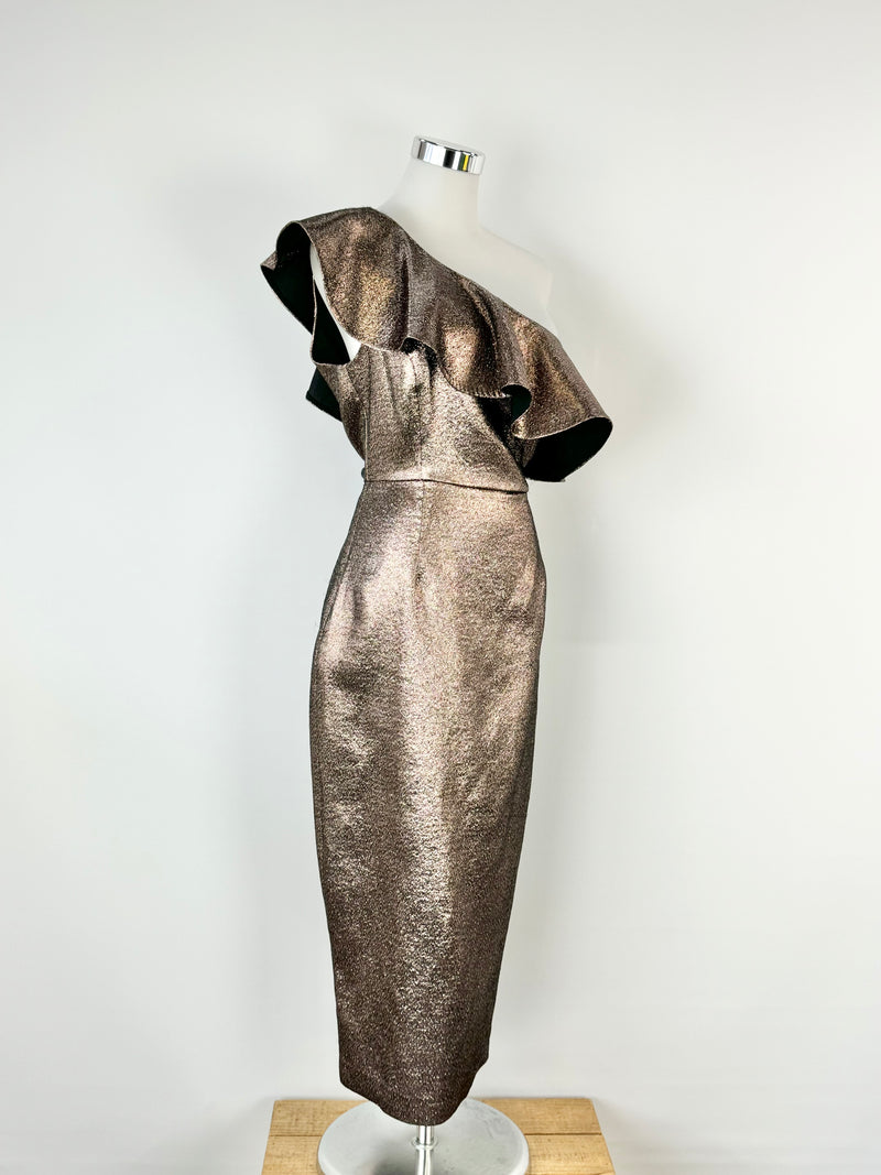 Rachel Zoe Rose Gold 'Tabitha' Off Shoulder Gown - AU8/10