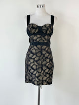 Sass & Bide Black with Embellished Ferns Mini Dress - AU6/8