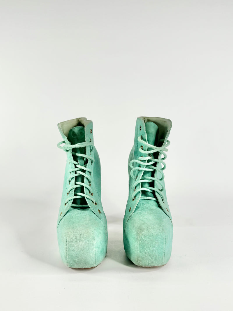 Jeffrey Campbell Seafoam Blue Lita Boots - EU36