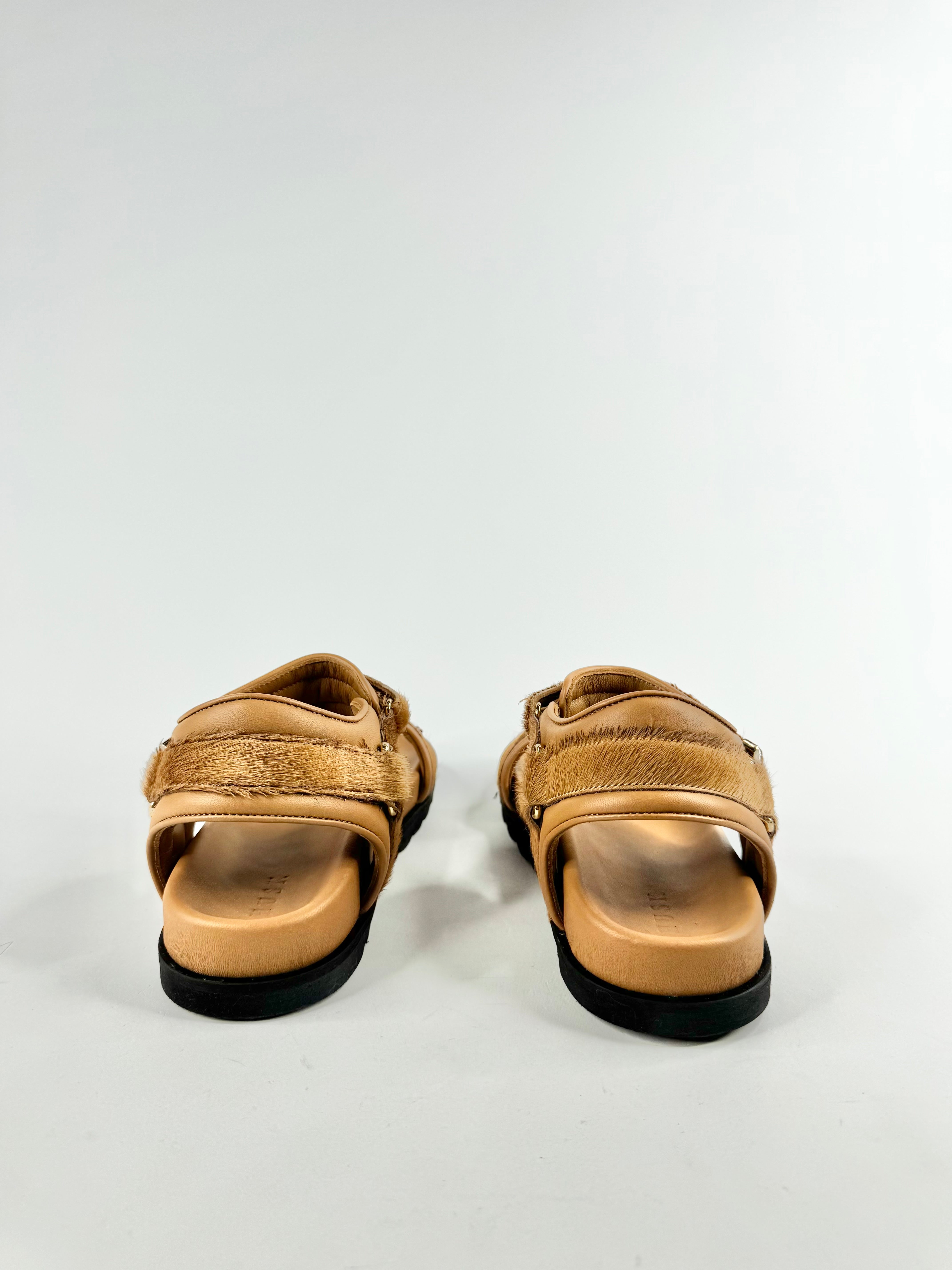 Husk Tan Velcro Sandals - EU38