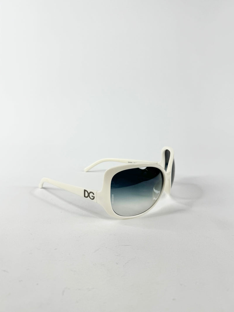 Dolce & Gabbana Cream Rectangle Sunglasses
