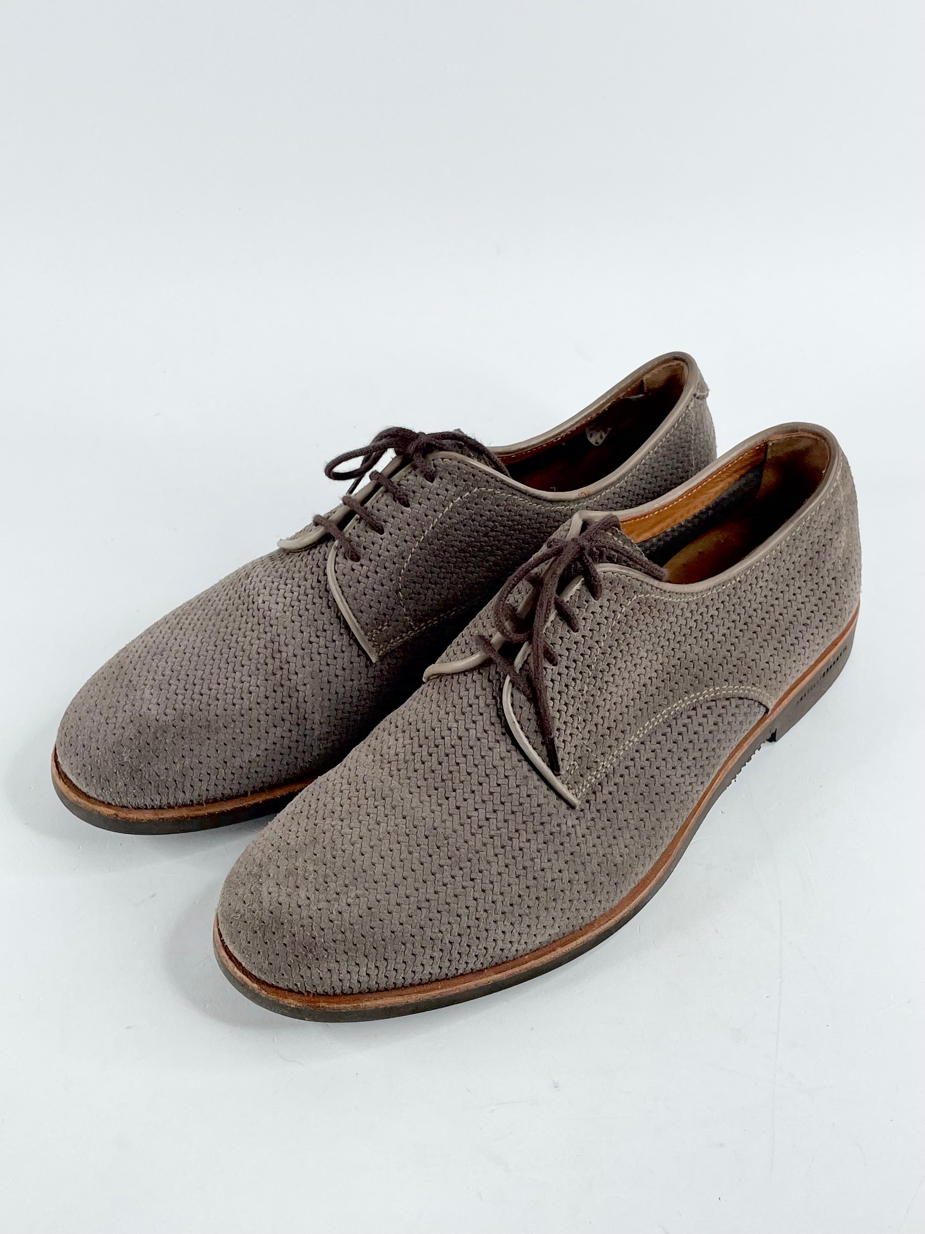 Fratelli Rossetti Taupe Woven Suede Lace Ups - EU39