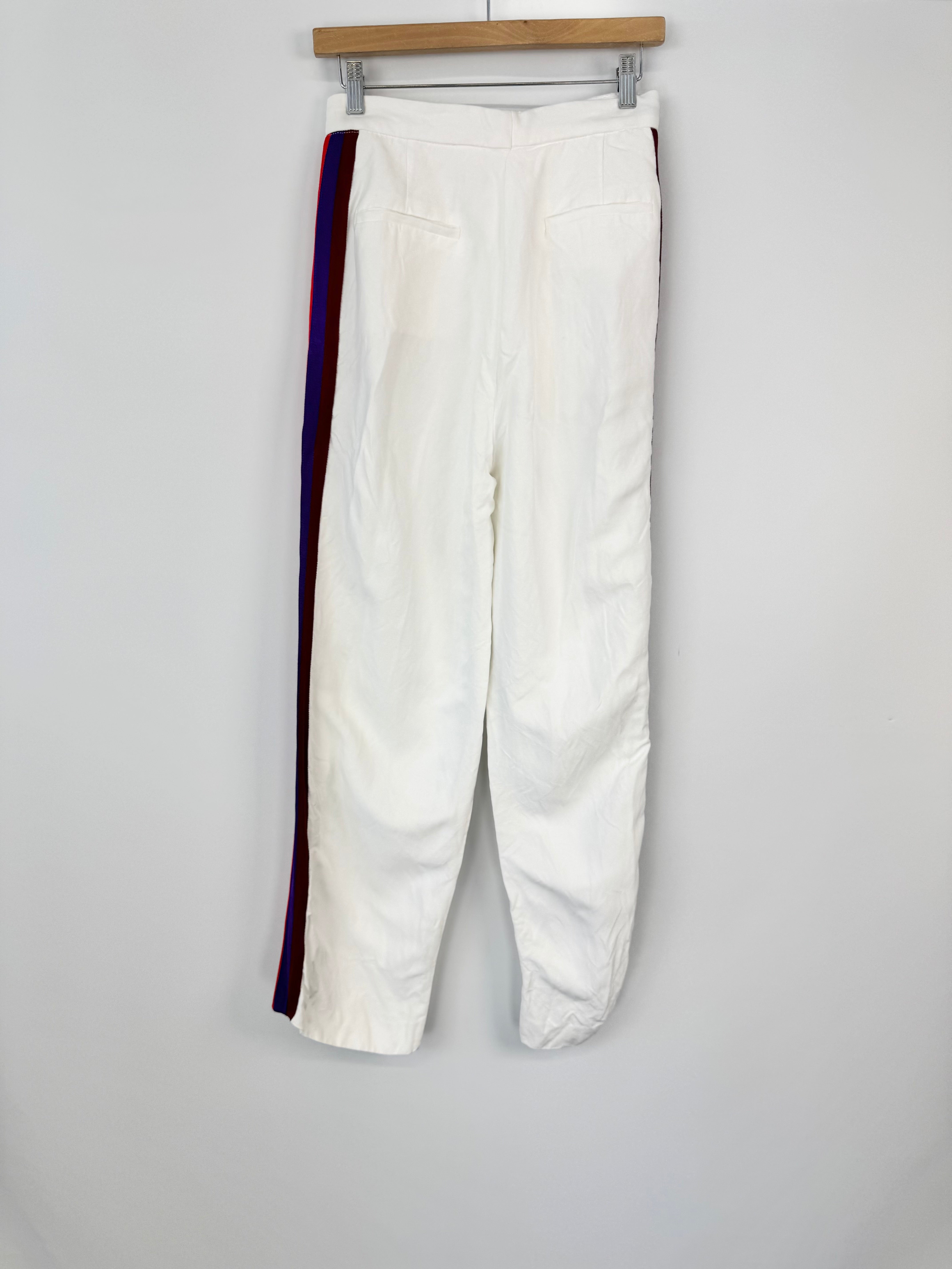 Sandro White Multicolour Stripe Tracksuit Pants - AU10
