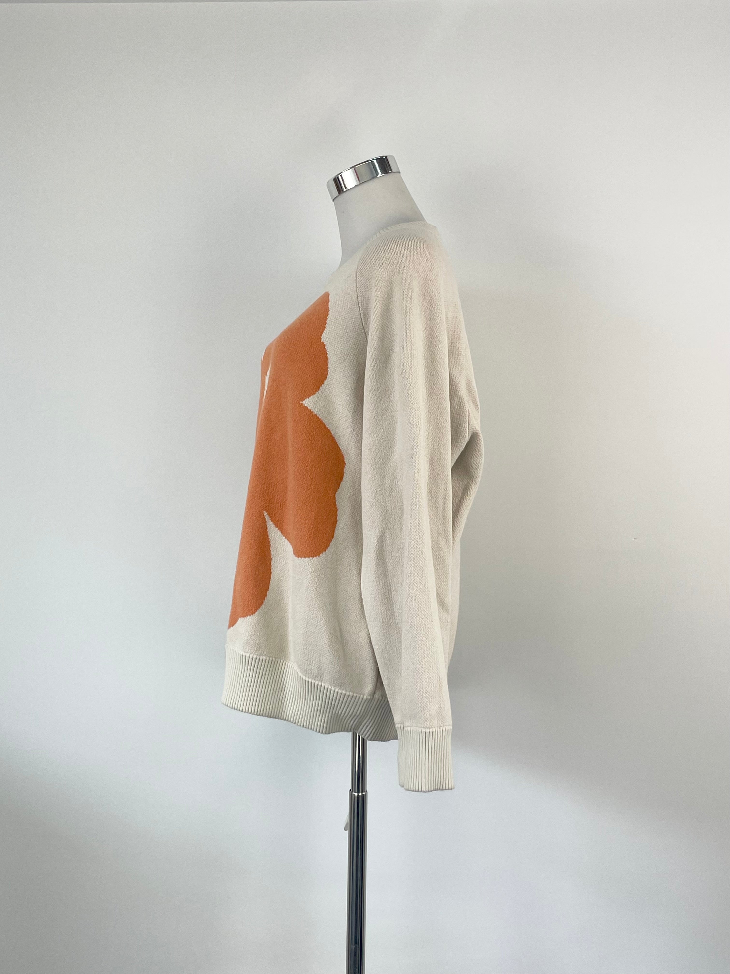 Marimekko White 'Lohdukas' Flower Knit Sweater - AU8