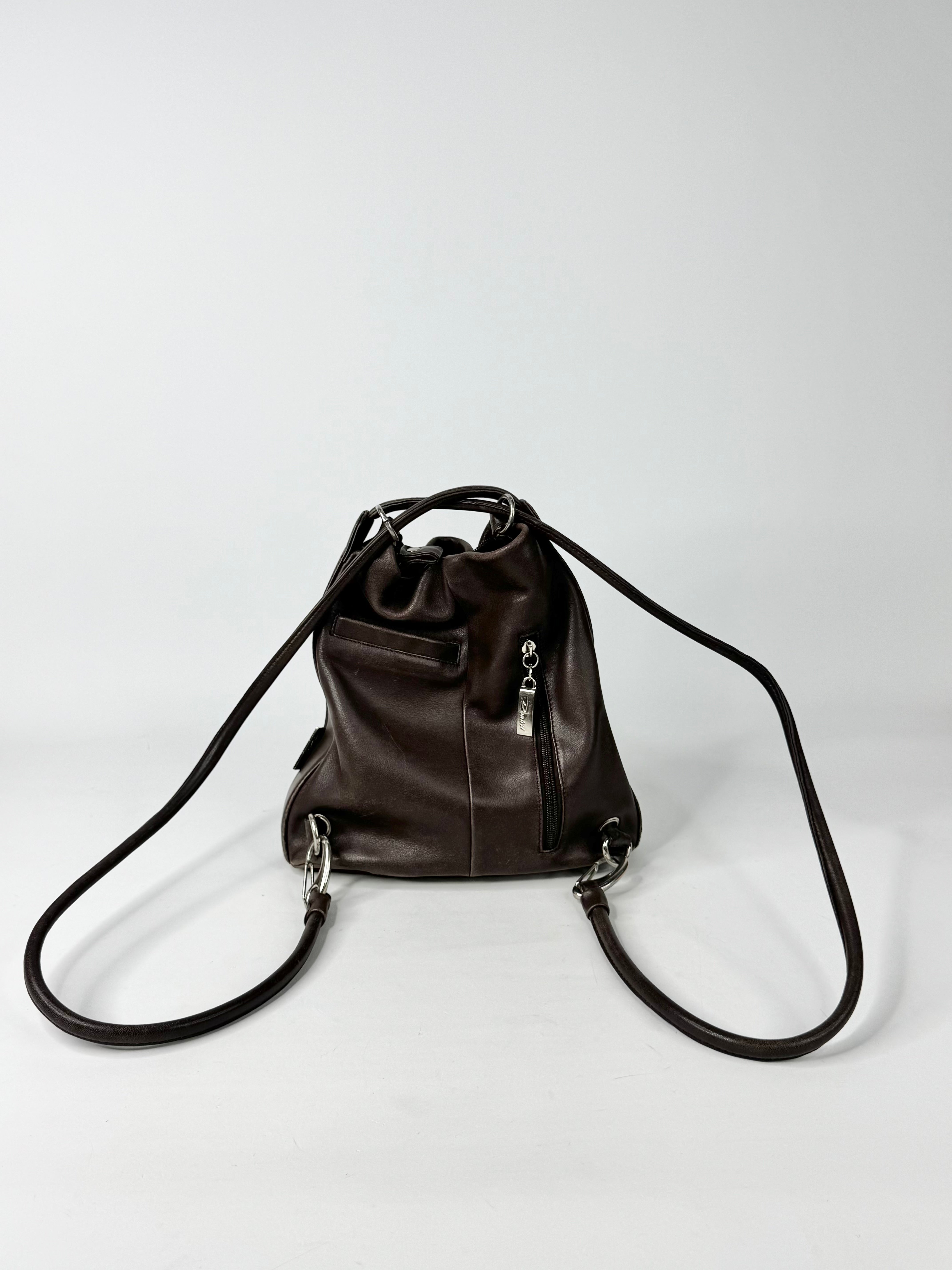 MFW 'Donhil' Convertible Brown Leather Saddle Bag