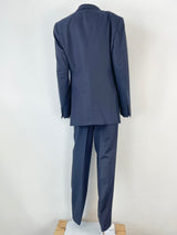 Ermenegildo Zegna Trofeo 600 Navy Blue & Black Stripe Wool-Blend 2pc Suit - 50R