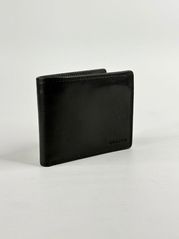 Oroton Black Leather 12CC Bifold Wallet
