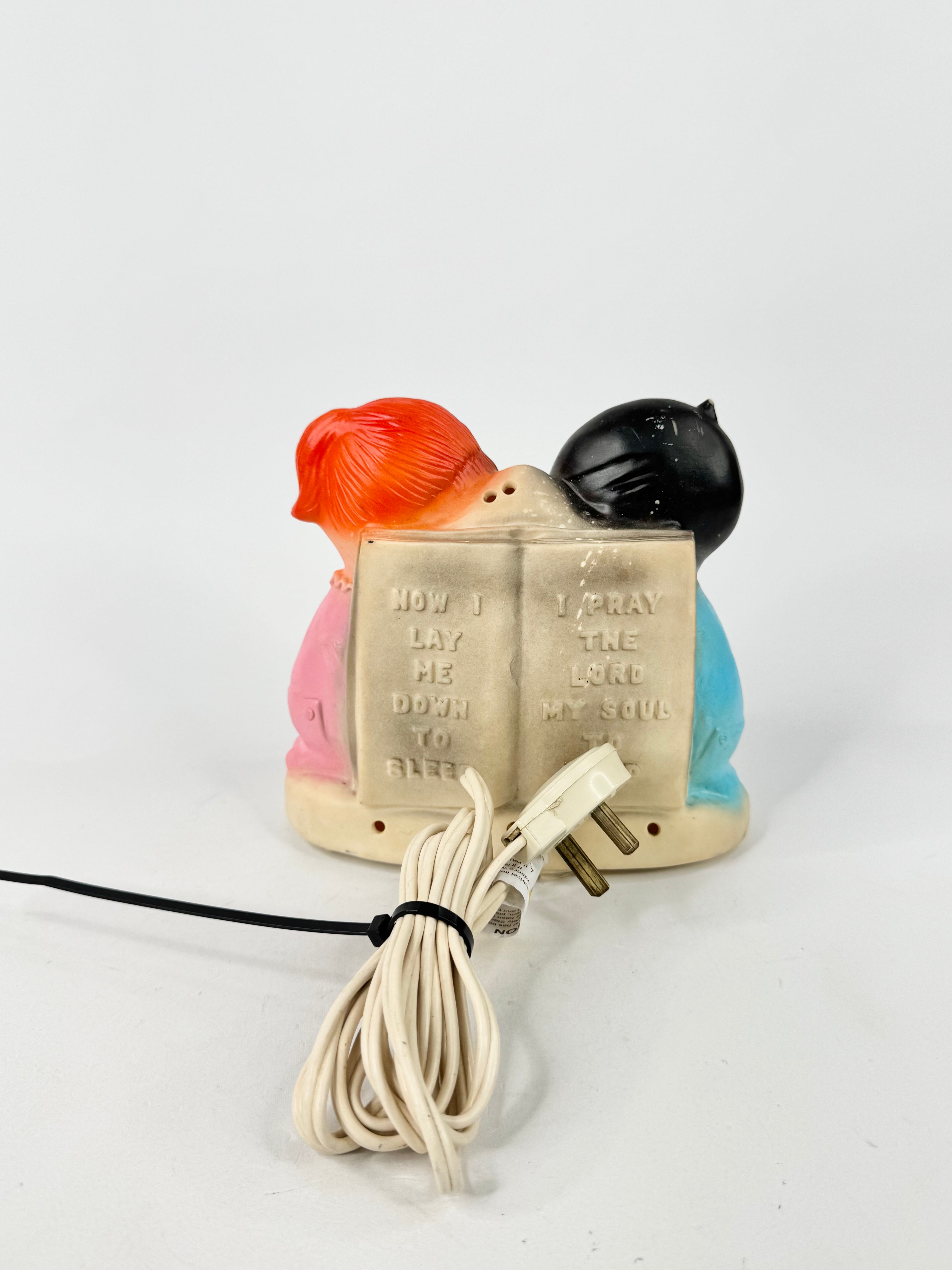 Vintage Children Praying Lamp