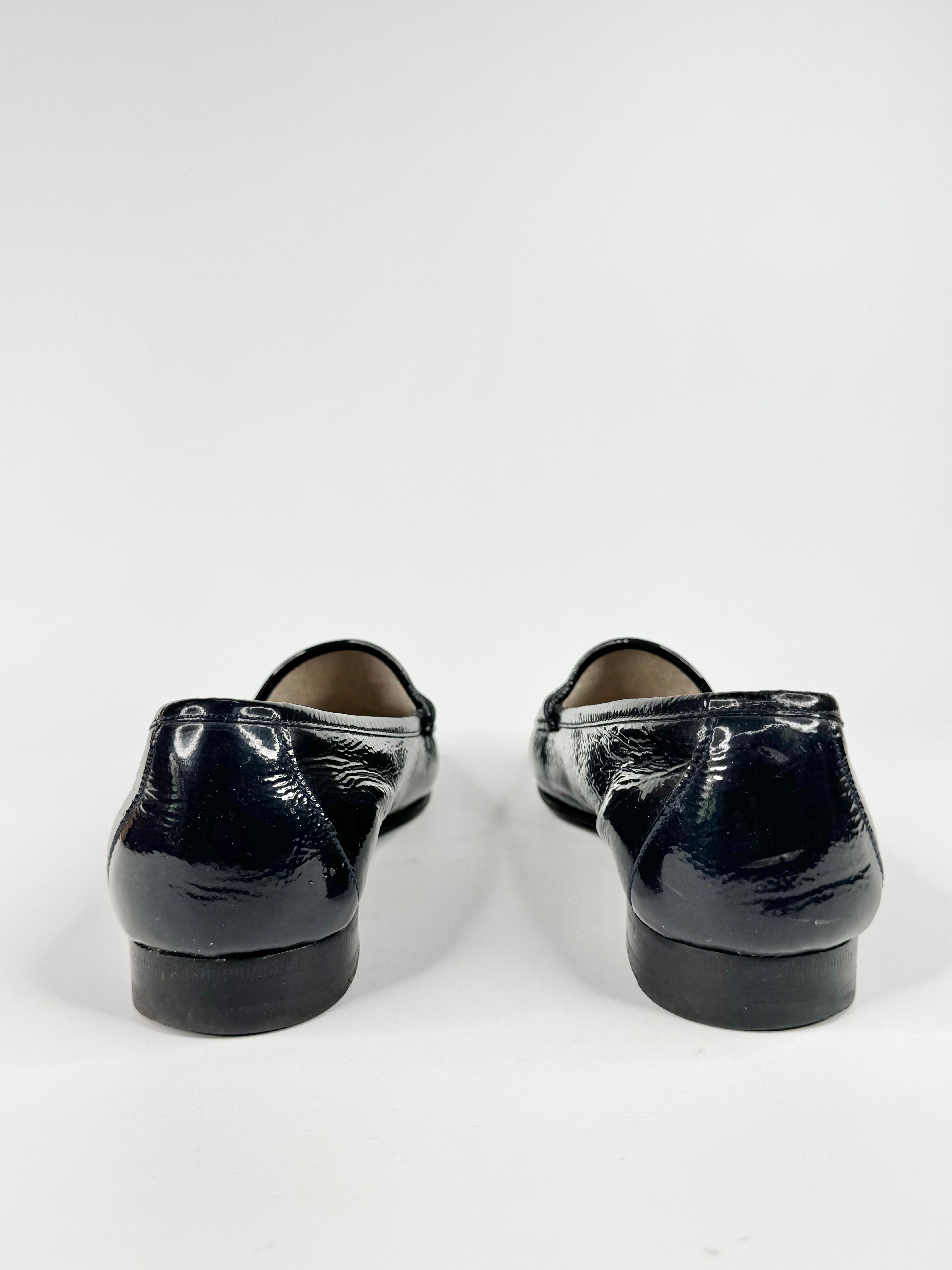 Vintage Gucci Patent Leather Horsebit Loafers - EU40.5