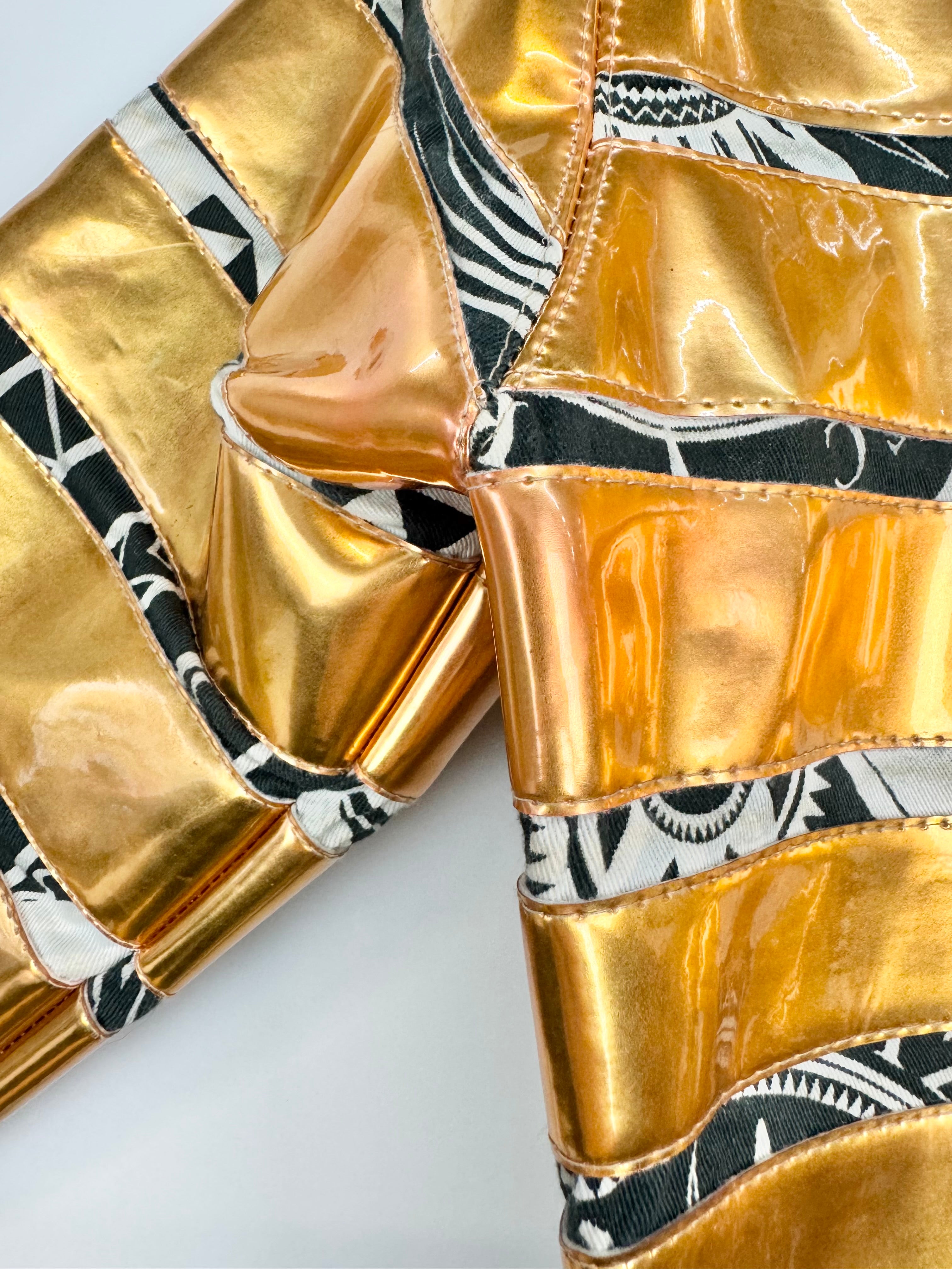 KTZ Gold Striped Bodycon Dress - AU6/8