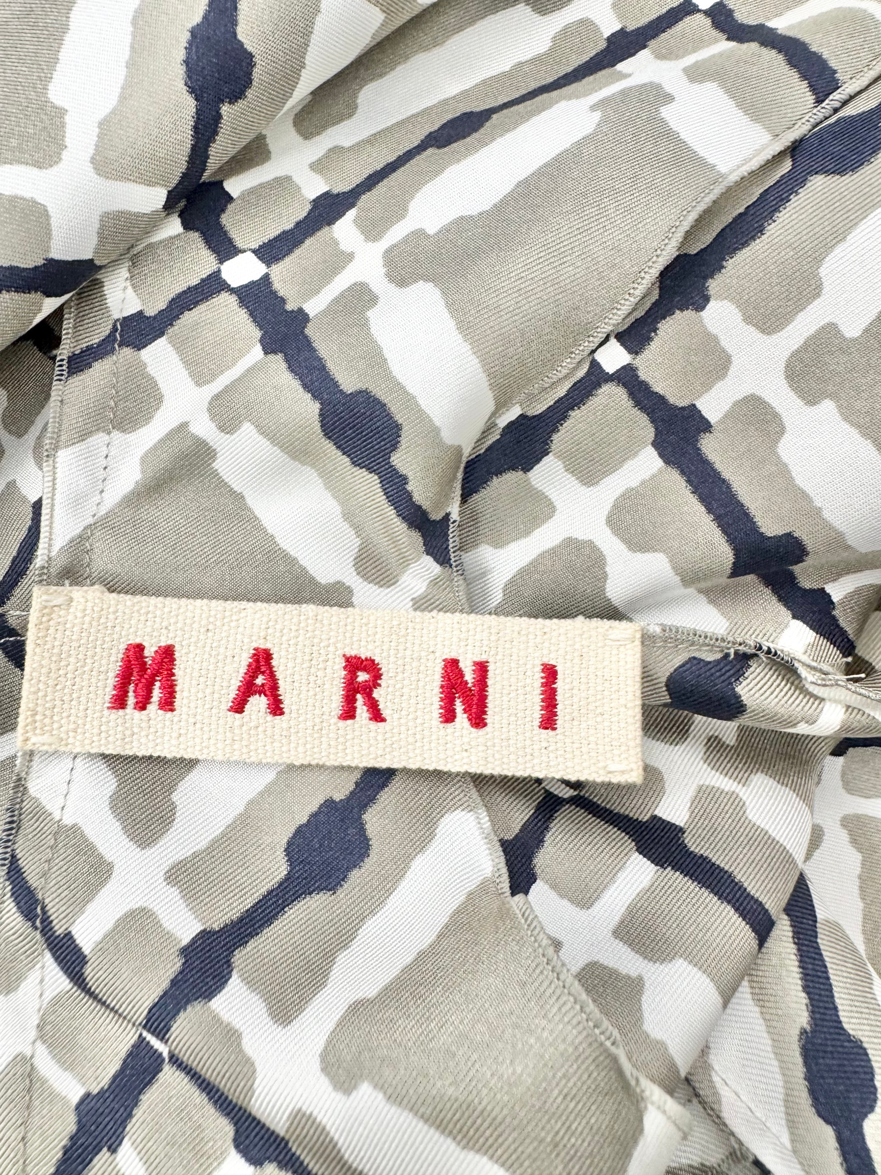 Marni Silk Patterned Long Sleeve Shirt - AU10