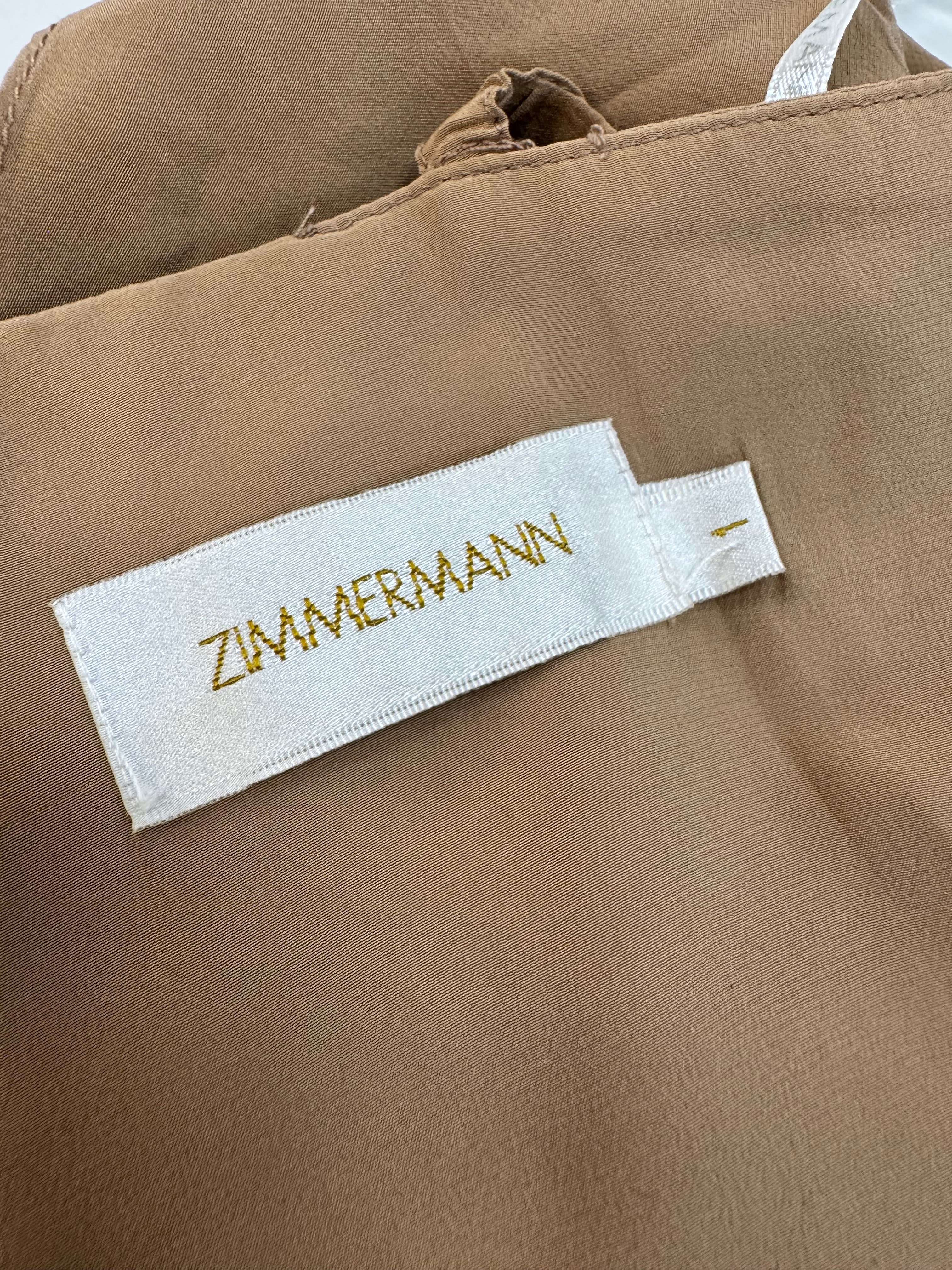 Zimmermann Fawn Silk Draped Mini Dress - AU10