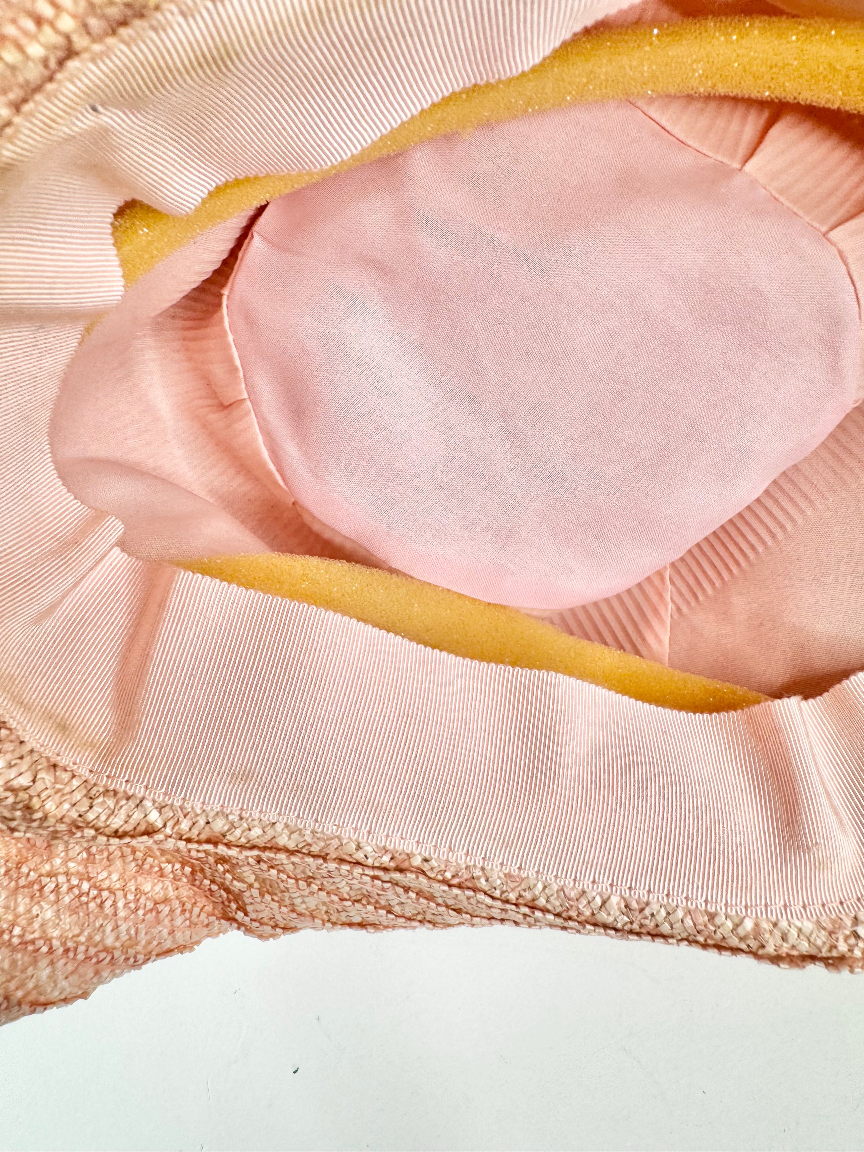 Vintage Tamasine Dale Blush Pink & Grey Beaded Hat