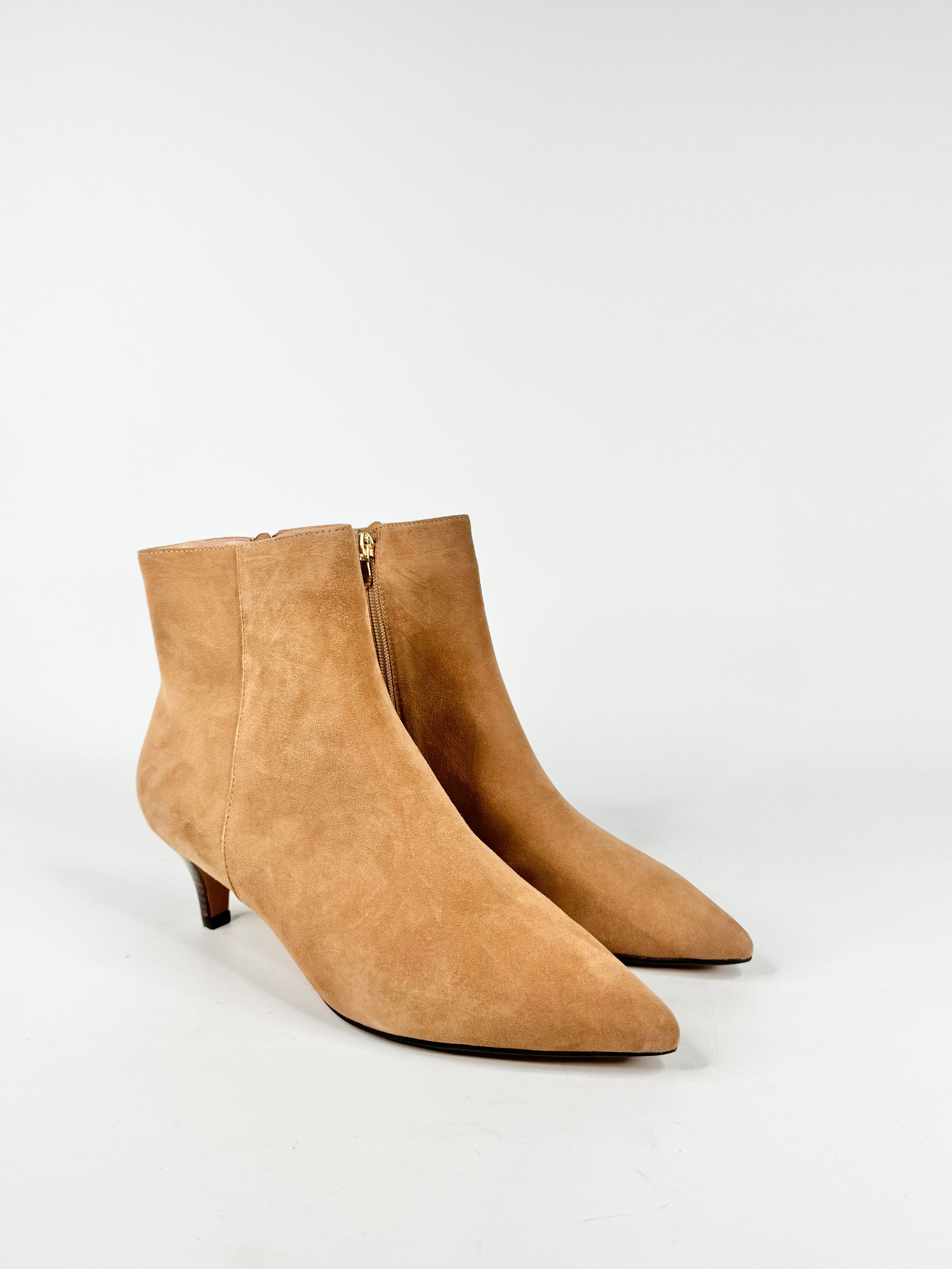 MFW Diana Ferrari Conoir Cappuccino Dark Brown Suede Ankle Boots - EU41