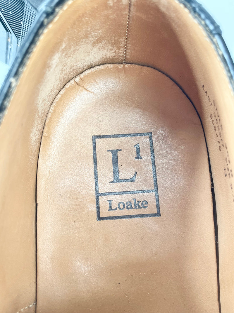 L1 Loake 202 Black Leather Oxford Tip Brogues - EU43.5