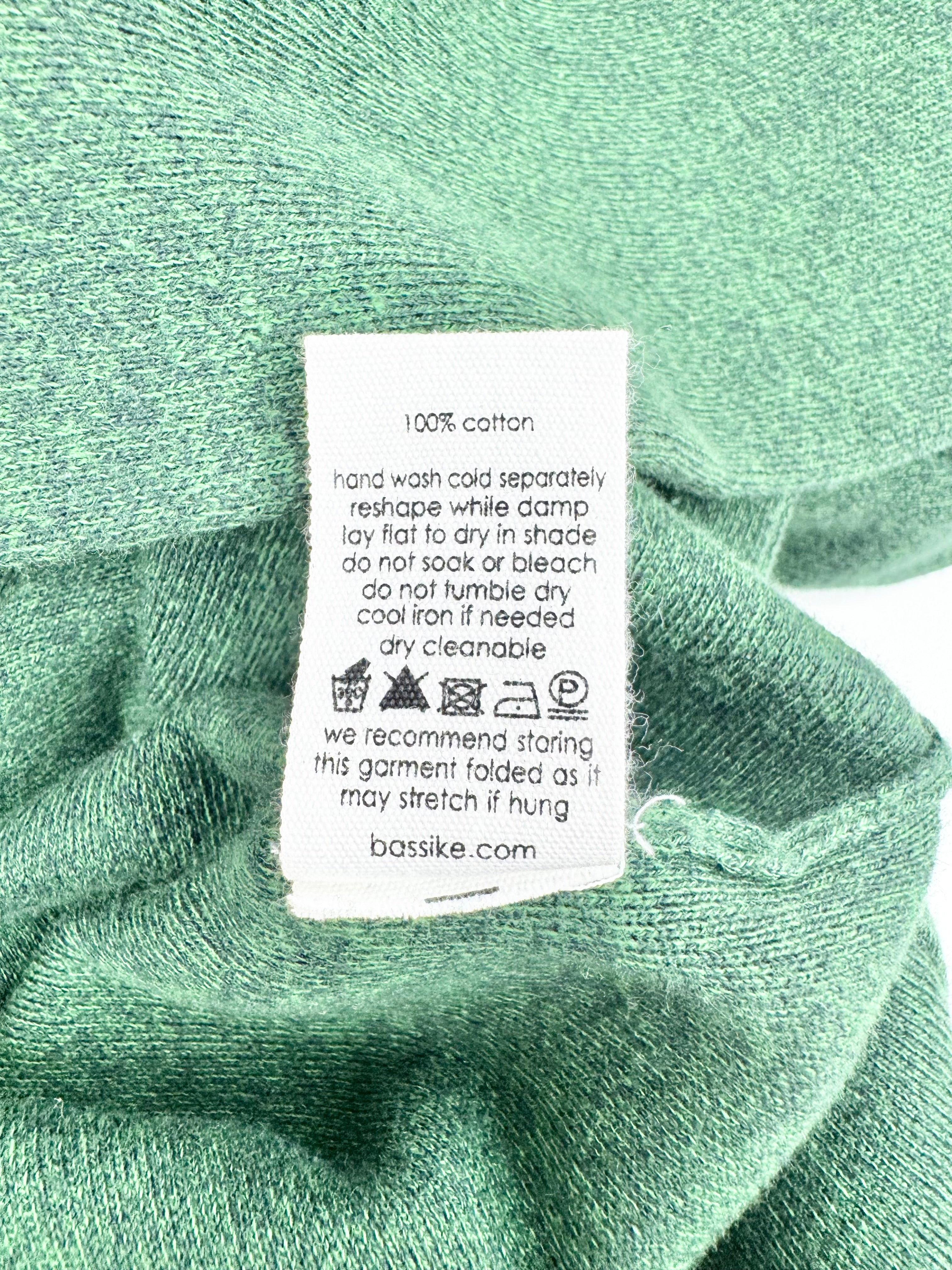 Bassike Green Marl Longline Compact Knit Dress - AU6/8