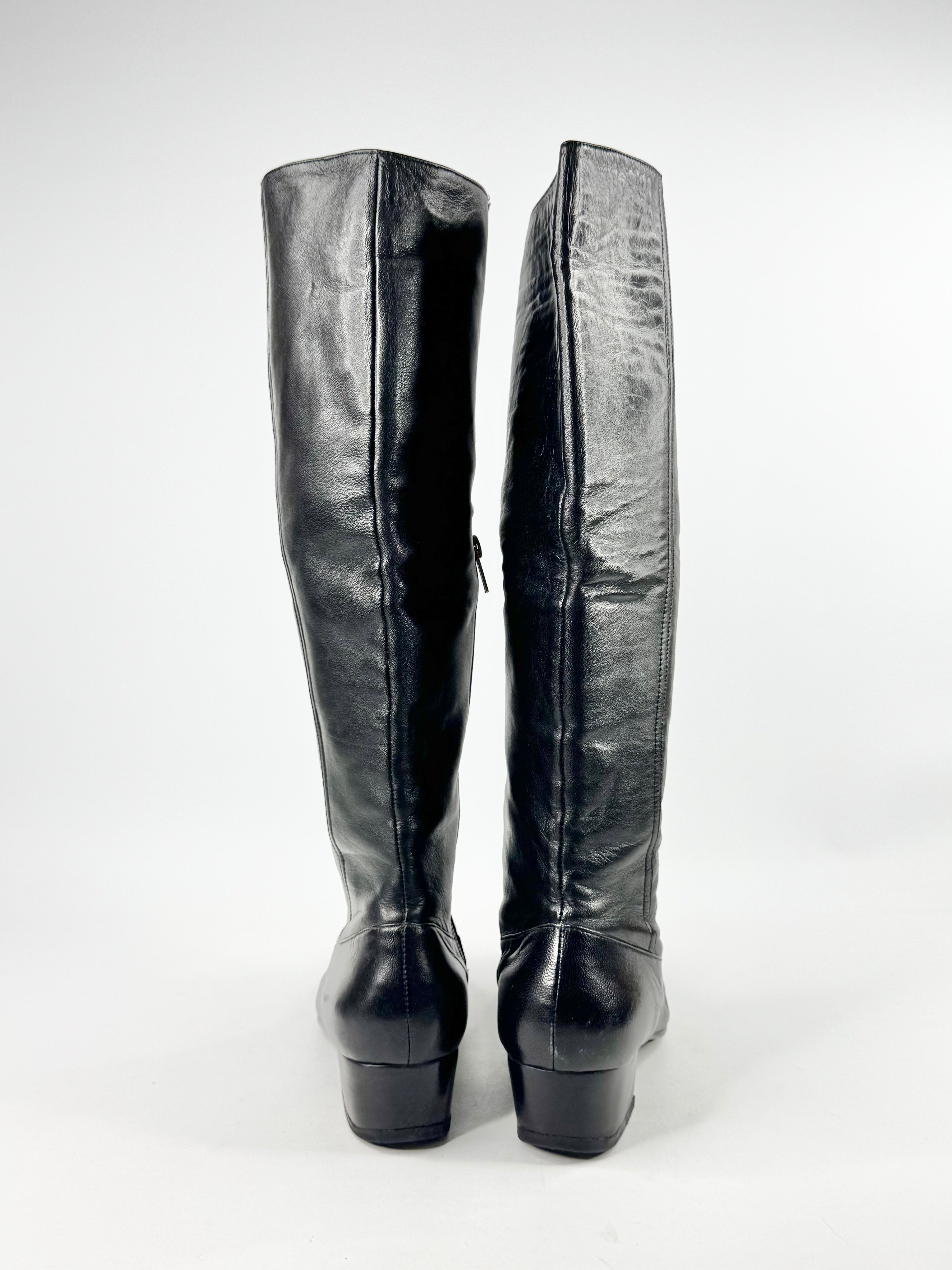 Sachi Black Knee High Ankle Boots - EU40