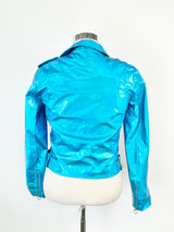 Black Milk Aqua Holographic Biker Jacket - AU12