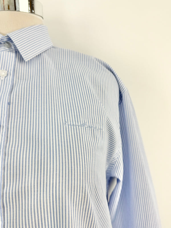 Pierre Cardin Blue & White Striped Shirt - L