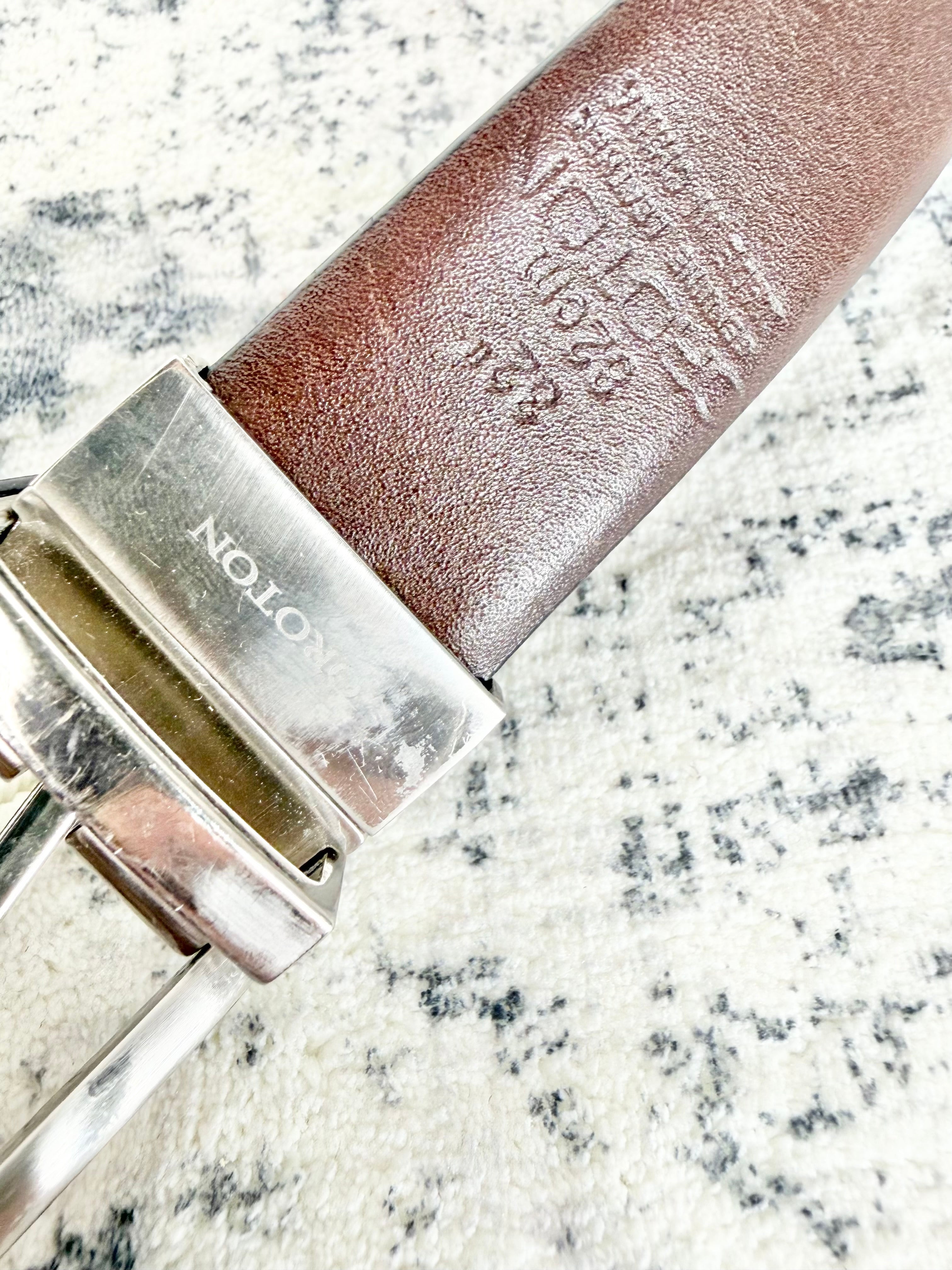 Oroton Walnut Leather Belt