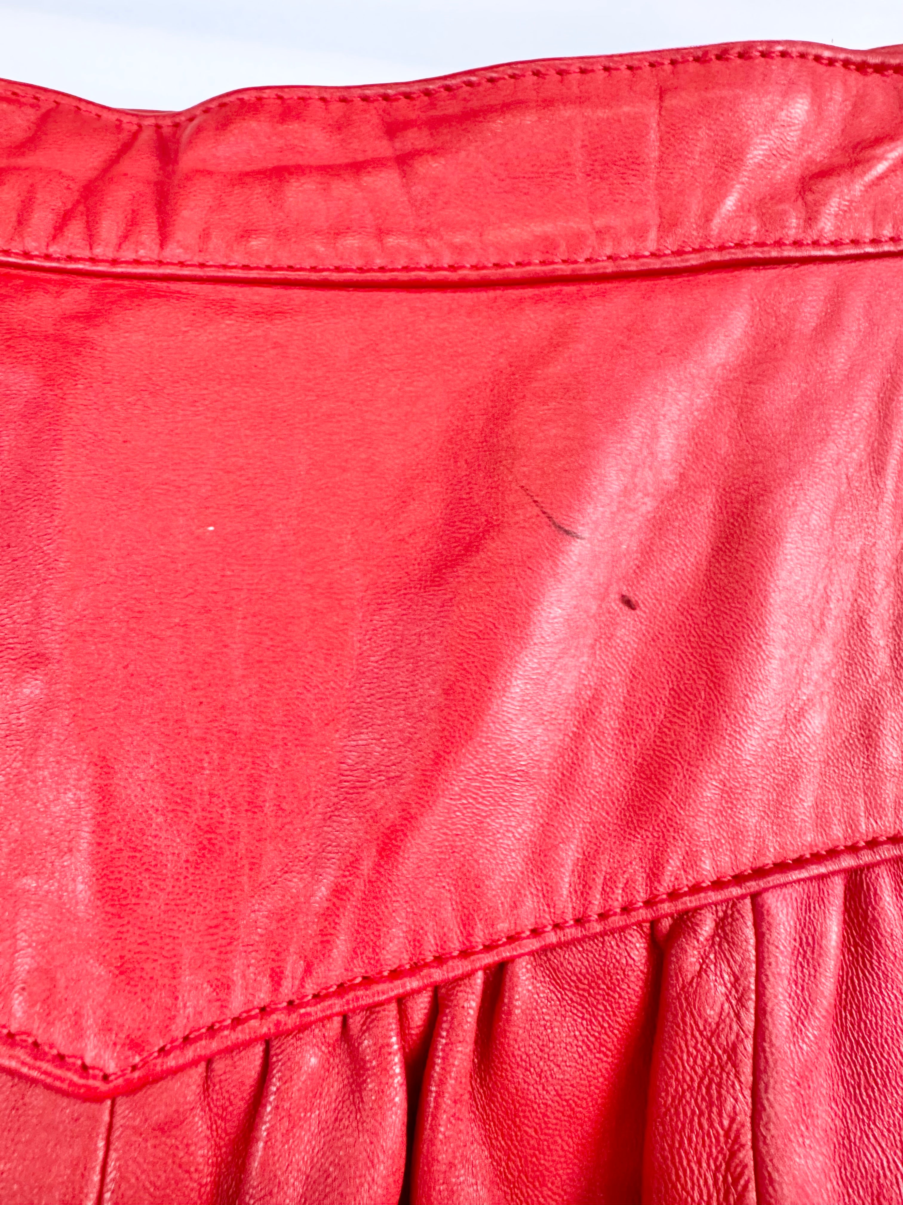 MFW Vintage Red Leather Skirt - AU8/10
