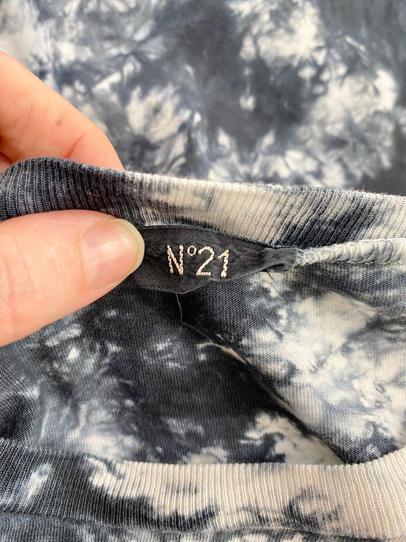 Nº21 Black & White Tie Dyed T-Shirt - AU8/10