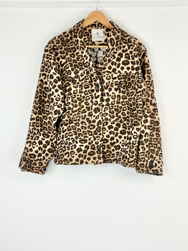 Anine Bing Leopard-Print 'Flynn' Jacquard Jacket - AU4/6