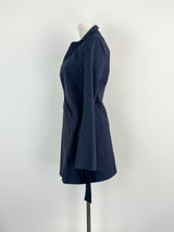 Dion Lee Ink Wool Tailoring Belted Lapel Coat Dress - AU6/8