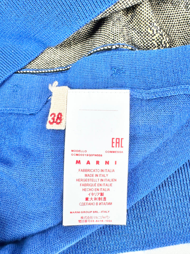 Marni x Frank Navin Electric Blue Chain Print Jumper - AU8/10