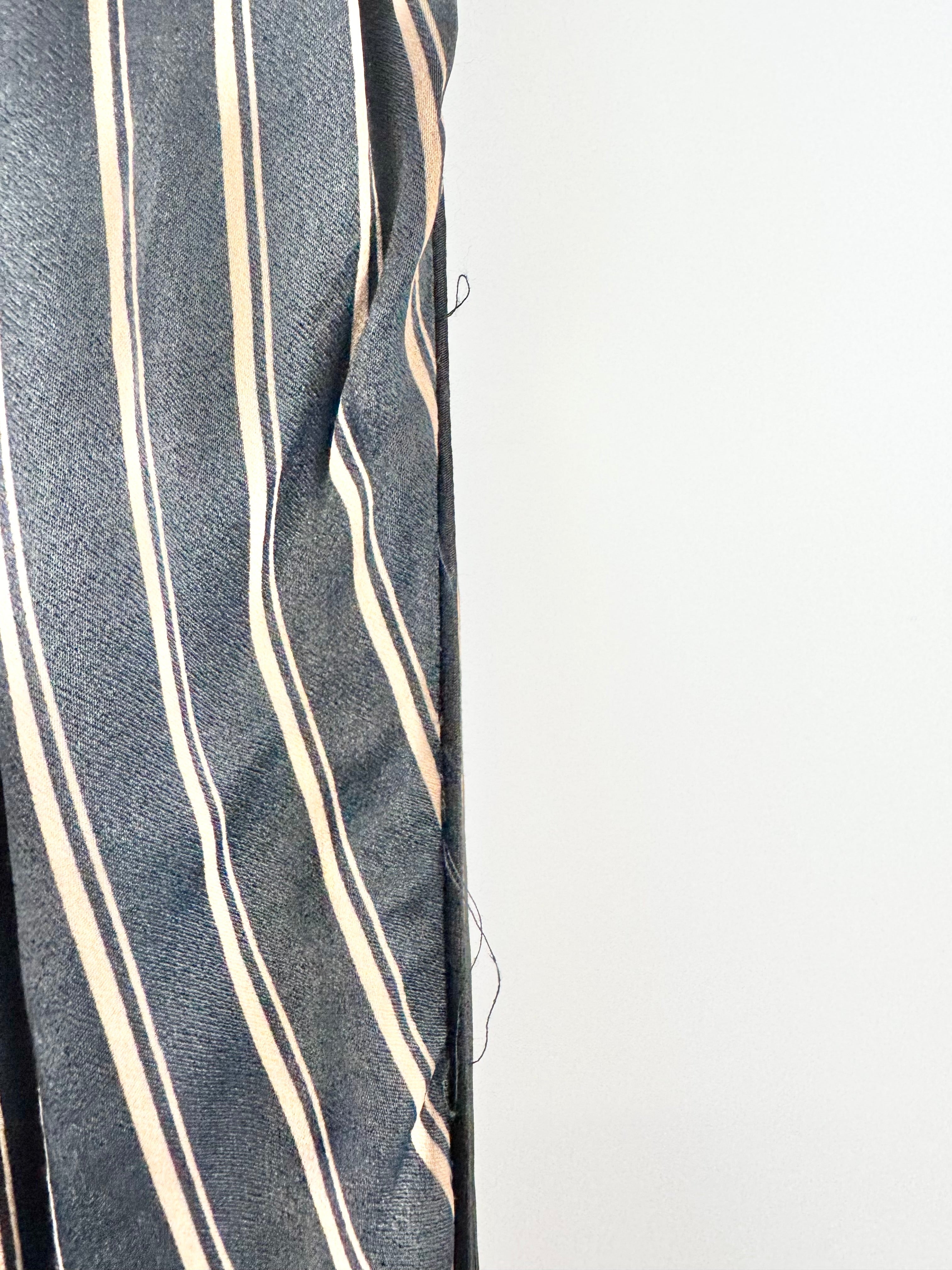 Husk Black & Caramel Striped Silky Slacks - AU8