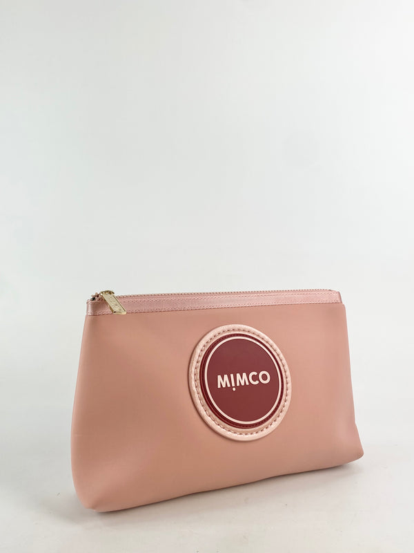 Mimco Large Rose Pink Neoprene Clutch