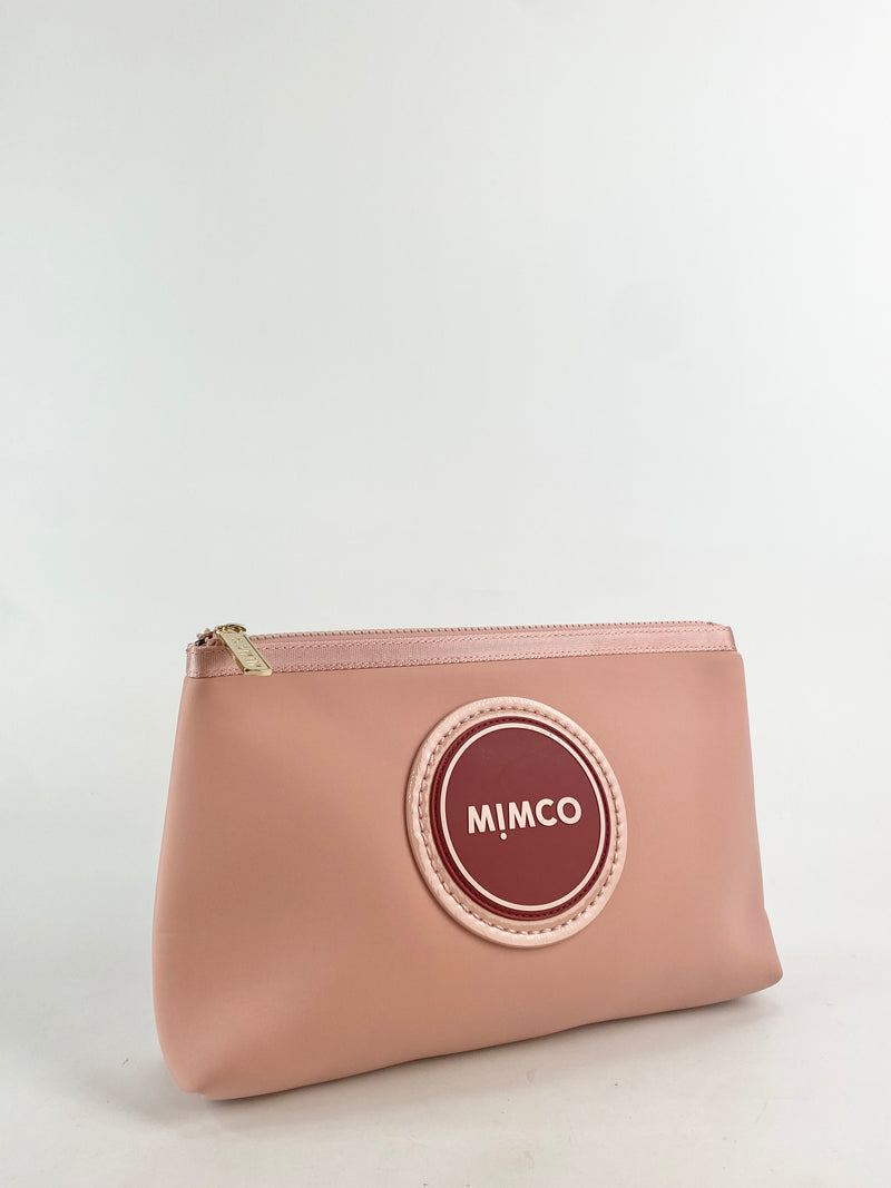 Mimco Large Rose Pink Neoprene Clutch